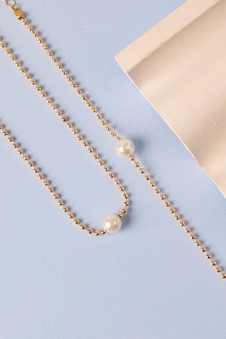 Heliophilia Silver Conjunto de Collar y Pulsera de Metal Dorado CSET9965